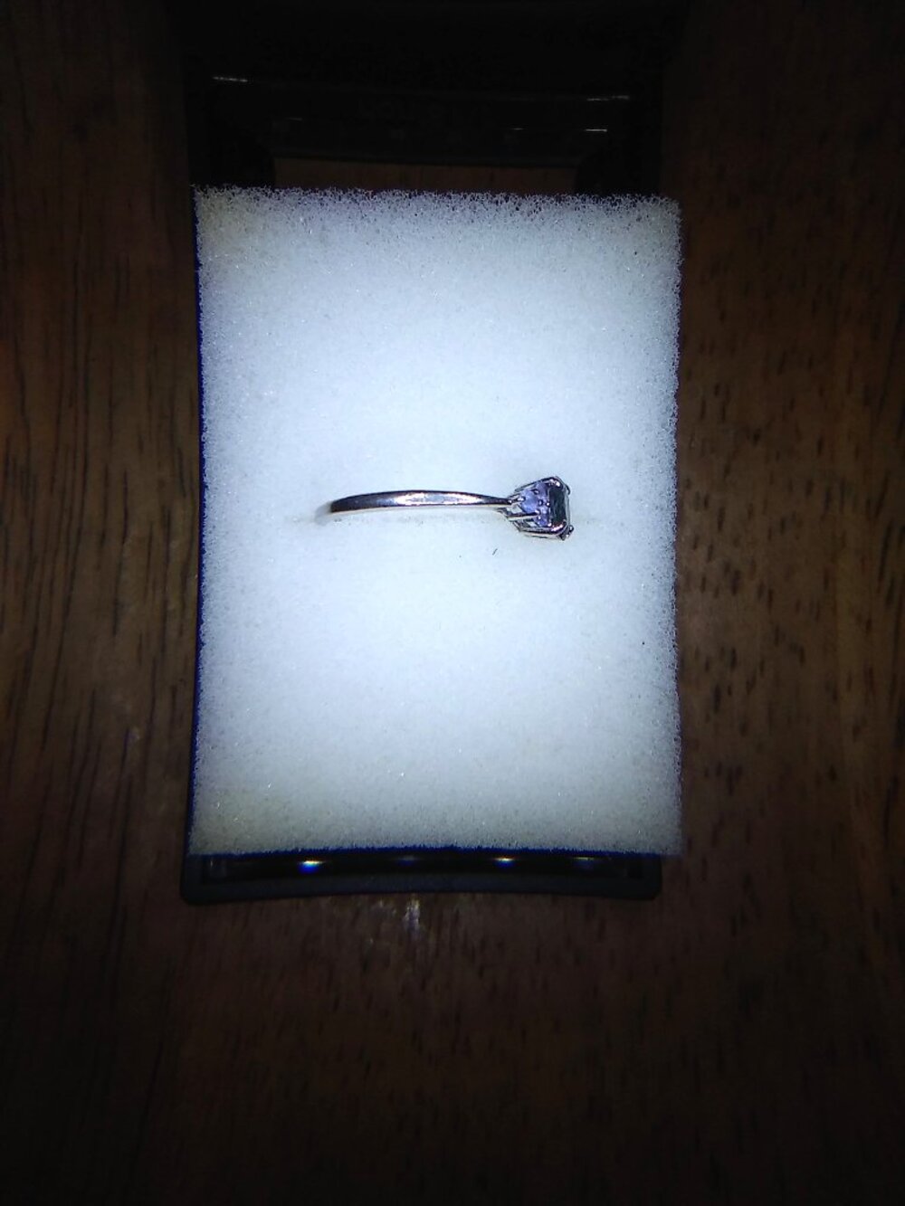 LAB Created Alexandrite Silver RIng - Picture 5 of 7